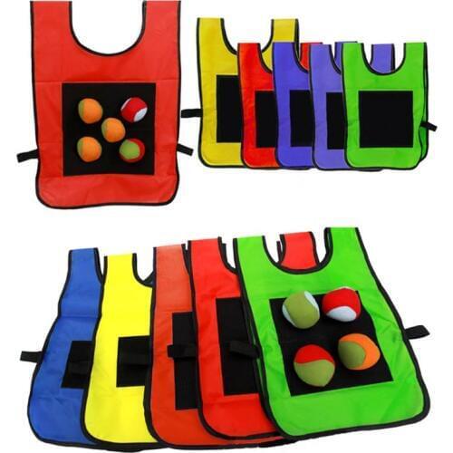 Waistcoat With Sticky Ball Throwing Children Kids Outdoor Fun Sports Toy P31B