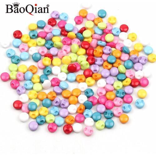 100Pcs 9mm Mixed Round Resin Buttons Clothing Flatback Cabochon Scrapbooking Crafts Fit Sewing Decoration Accessories
