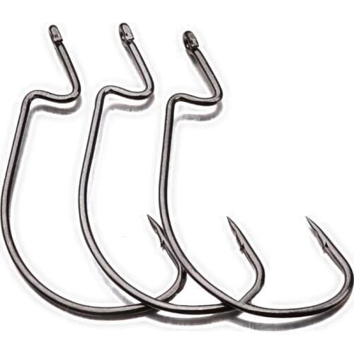 20pcs/lot High-carbon steel fishing hooks Jig Big crank Hook Lead Head Crank Barbed Hook Soft Bait Fishing accessories