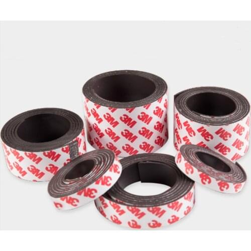 3 Meters Flexible Magnetic Materials Sheet Strip one side with 3M Tape 1.5mm Thickness Ad / Teaching Rubber Magnet Weak magnet