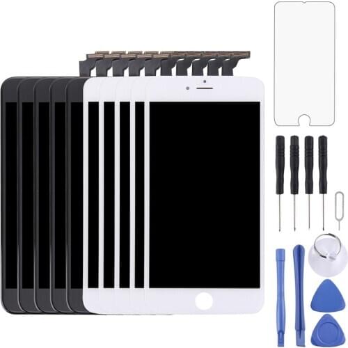 5 PCS Black + 5 PCS White LCD Screen and Digitizer Full Assembly with Frame for iPhone 6 Plus