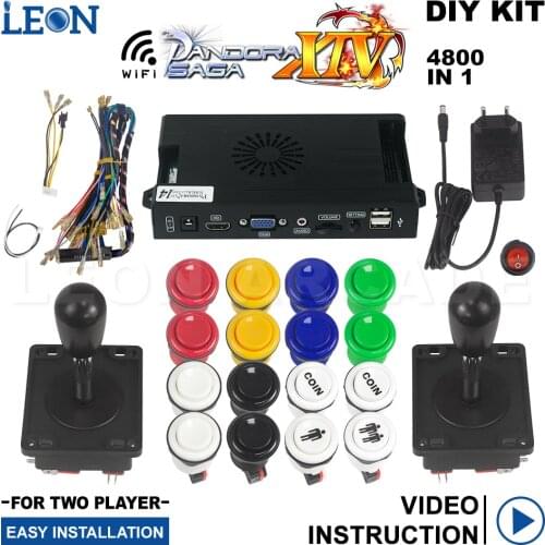 Bartop Arcade Kit Pandora Box Saga 14 Happ Arcade Button Spantsh Style Kit Joystick Arcade Box Dual Arcade Joystick Pandora Wifi