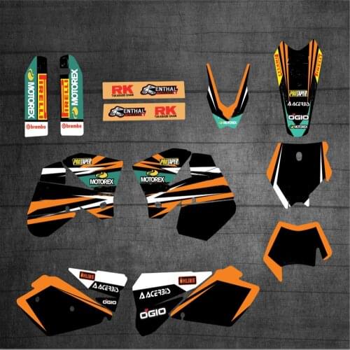 Free Custom numbers namesTeam Graphics Stickers Decals For KTM 2005 2006 2007 EXC XCW XC XCF XCFW MXC 200 250 300 400 450 525