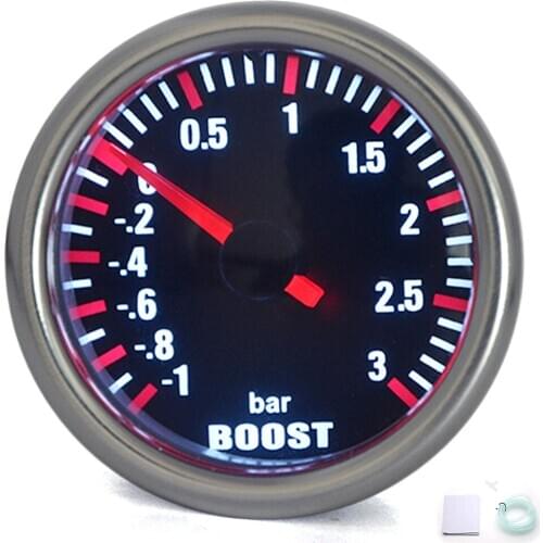 DRAGON GAUGE 52mm 3.0 BAR Turbo Boost Gauge Mechanical Smoke Lens