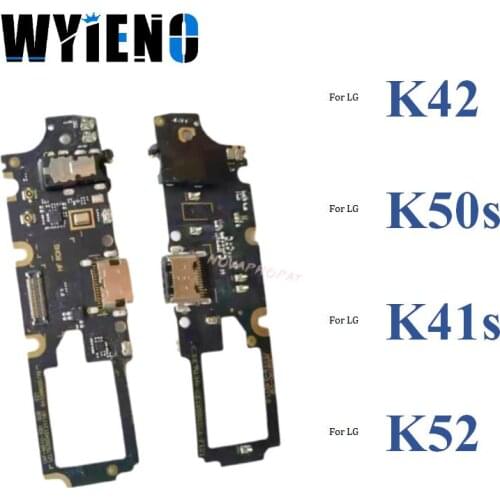 Wyieno For LG K42 K50s K41s K52 USB Dock Charging Port Fast Charger Plug Flex Cable Microphone MIC Board With IC 10pcs/lot