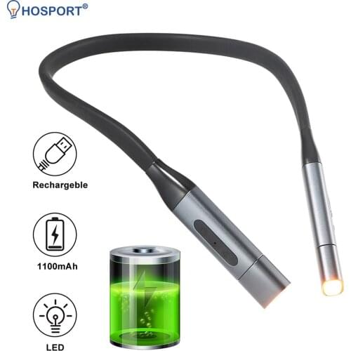Flexible Hanging Neck Light Reading Light Rechargeable 3 Colors 8 LED Book Light for Reading Knitting Camping Repairing Running