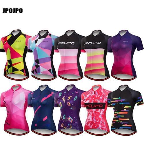 JPOJPO Summer Cycling Jersey Women Bicycle Clothing Wear MTB Ropa Ciclismo Jersey Bike Pro Team Outdoor Quick Drying Tops shirt