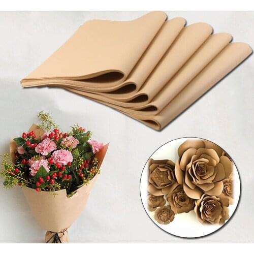 5PCS Kraft Paper Flower Wrapping Paper Gift Packing Florist Materials Craft Supplies Multifuction Creative DIY Party Accessories