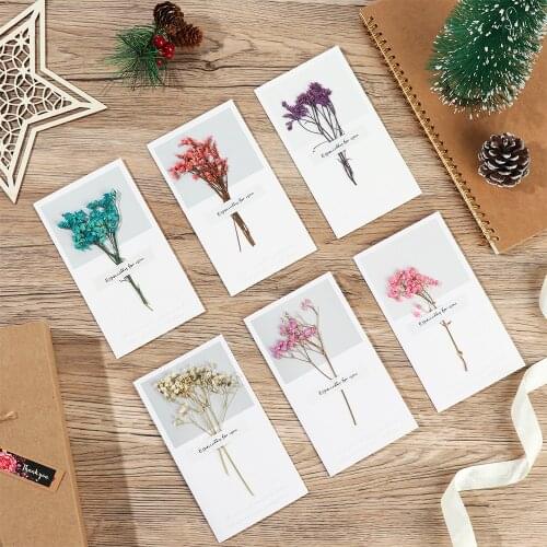 Creative Dried Flowers Pape Cards Folding Type Greeting Cards Christmas Birthday Party Thank You Envelope Wedding Invitations