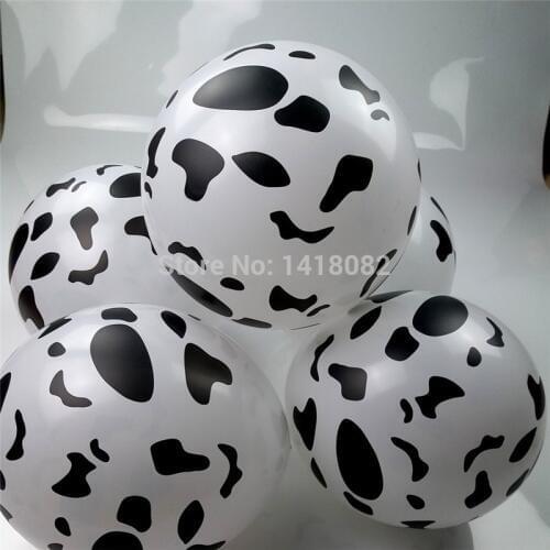 50pcs/lot 2.8g 12 Inch blue white pink Cow Printed Round Latex Balloons party decor Kids Toys Thicken globos