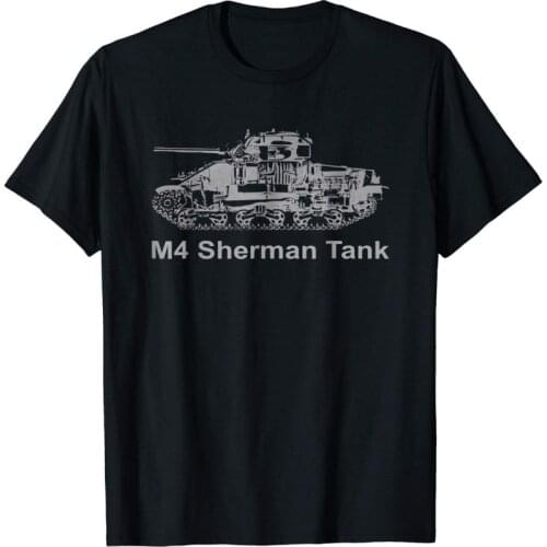 M4 Sherman Tank Tshirt Gift Ww2 Tee Men Summer Tees Shirt Tops Tees Plus Size T-Shirt Men Cotton Tees Streetwear Harajuku