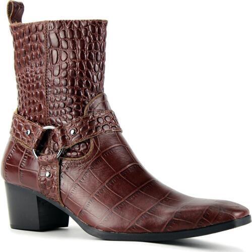 Mens heel boots Motorcycle Ankle Zipper Boots Chelsea designer Boots Calfskin Genuine Leather Shoes footwear mens boots