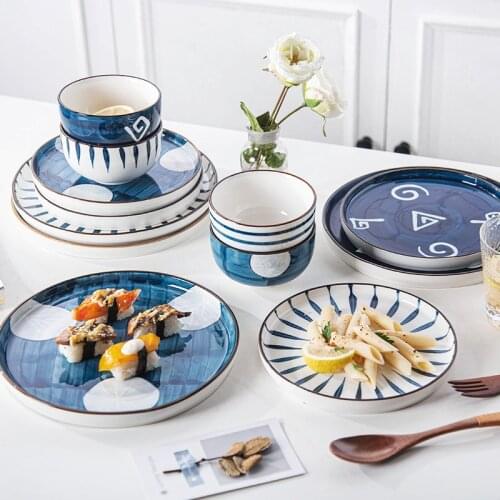 2021 Creative Hand-painted Dishes And Spoon Set Tableware Ceramic Tableware Household Gift Tableware