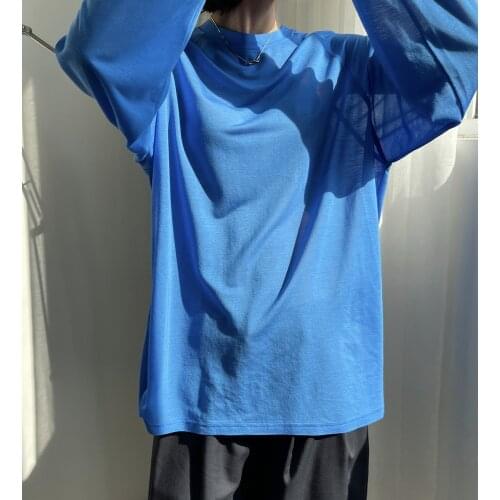 Woman cotton mix top with long sleeves