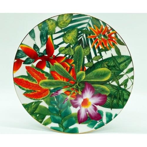 2021 New Porcelain Plate Dinner Fruit Plate Thickened Snack Plate Dessert Cake Dishes Pastry Tray Tableware Decoration