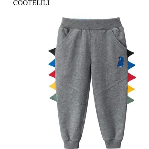 COOTELILI Autumn Sports Pants For Kids Boys Girls Fall Dinosaur Childrens Leggings Kids Casual Pants Children Trousers