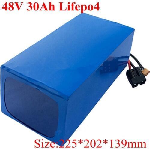 Rechargeable LiFePO4 48V 30ah Lithium Ion Battery for 2000W 3000W Motorcycle Ebikes Electric Scooters Electric Pedicabs