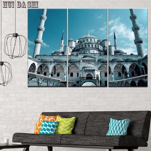 Ahmed Mosque Poster Modern Home Decorative Canvas Wall Art Print Painting 5 Pieces Sultan Istanbul Blue Mosque Pictures Artwork