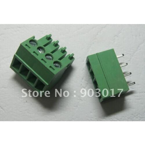 Pitch 3.5mm 4pin/way Screw Terminal Block Connector Green Color Pluggable Type with pin 120 pcs