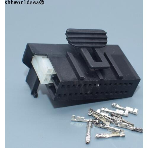 Shhworldsea 28pin 0.6mm auto electric cable plug automotive wiring harness unsealed connector