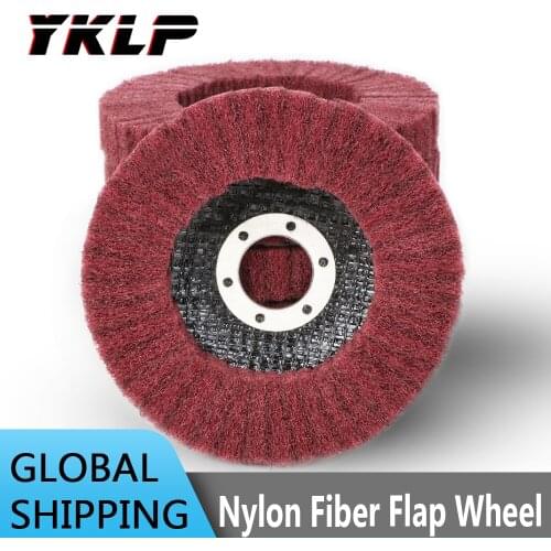 115mm Nylon Fiber Flap Polishing Wheel Disc 320 Grit For Angle Grinder Dremel Accessories For Metal Buffing 1-10PCS