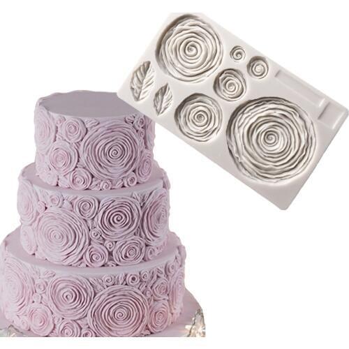 Rose Cake Side Silicone Mold Sugarcraft Cookie Cupcake Chocolate Baking Mold Fondant Cake Decorating Tools