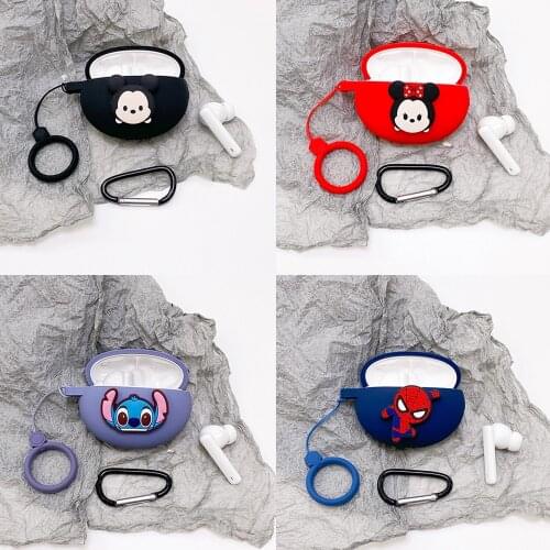Cute Cartoon Earphone Cover for Huawei Freebuds 4i Case TWS Bluetooth Wireless Headphone Charging Box Case Headset Silicone Case