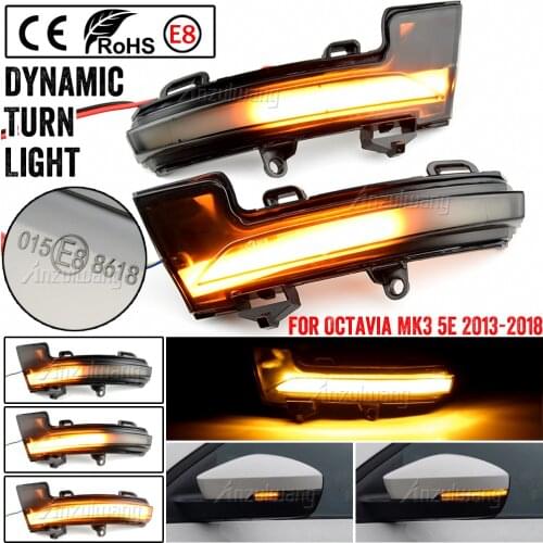 LED Side Wing Rearview Mirror Indicator Blinker Repeater Dynamic Turn Signal Light For Skoda Octavia Mk3 5E 2013-2017 2018 2019