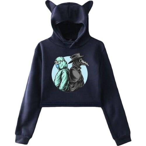 Anime Plague Doctor Cat Ears Hoodie Women Long-sleeved Sweatshirt hot-selling Casual all-match Hoodie Y2K Fashion Girl Tops