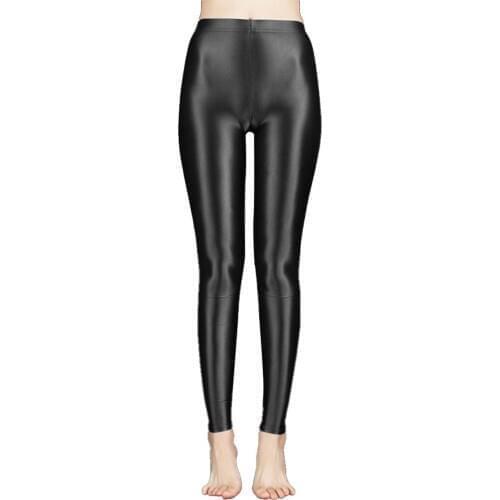 ZDHoor Women Shiny Yoga Pants Stretchy Sport Leggings High Waist Trousers Sports Running Pants Gym Exercise Fitness Skinny Pants