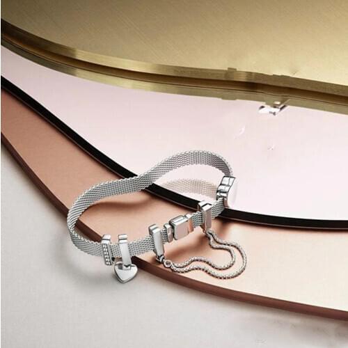 Fashion Reflexions 925 Silver Pan Bracelet & Bangle Fit Original Charms Bracelets for Women DIY Jewelry