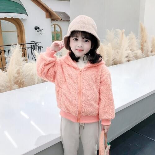 Winter Warm Coat for Girls Baby Children Solid Long Sleeve Hoodies Tops Kids Cute Toddler Outerwear Clothes for Teens 12M-8Y