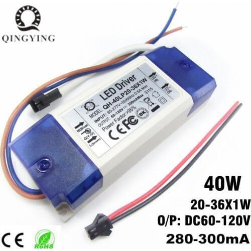 1-10 Pieces 20-36x1W LED Driver 20W 30W 40W 300mA Power Supply DC60-120V High Power Lighting Transformers For Floodlight