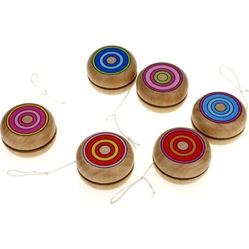 1PCS cute wooden YOYO yo yo kids classic toys xmas gifts party favors kindergarten school carnival loot bag filler