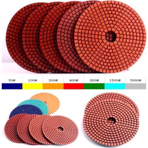 10pcs/set by grit Wet 5 inch 125mmwith 2.5mm stone polishing pads diamond pads for Granite and Marble