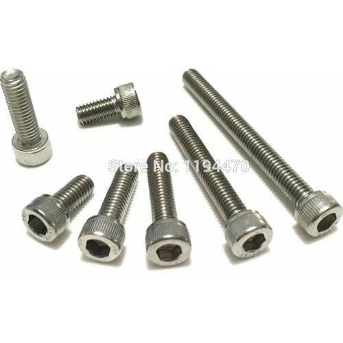 200pcs M2.5x10mm M2.5*10 DIN912 Metric Thread 304 Stainless Steel Hex Socket Head Cap Screw Hexagon Socket Bolt