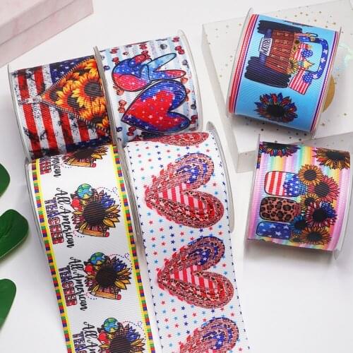 3 Inch 75 mm Cartoon Printed Grosgrain Ribbons For Hair Bows Craft Suppliers 55037