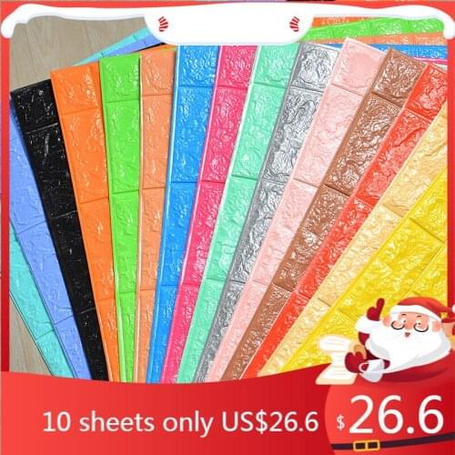 70*77cm 3D Brick wall Stickers DIY 3D PE Foam Wallpaper Panels Room Decal Stone Decoration Embossed Self Adhensive Wallpaper