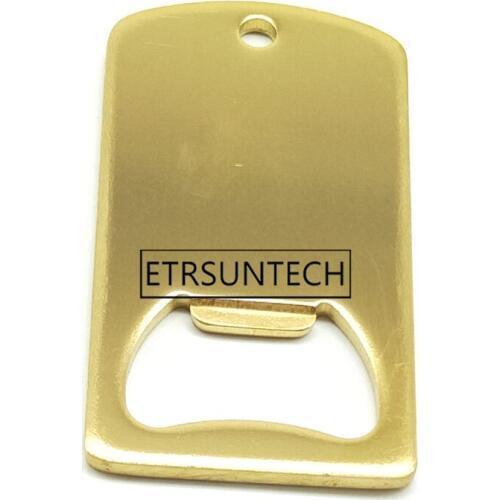 50pcs Fashion Brass Beer Bottle Opener Metal Flat Bottle Cap Opener Remover Bar Blade Kitchen Tool Gold Color