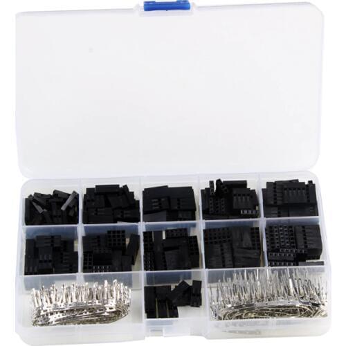 620PCS 2.54mm Dupont Connector Cable Jumper Wire 1- 6 Pin Header Housing Kit Male Female Crimp Terminal Adaptor Assortment