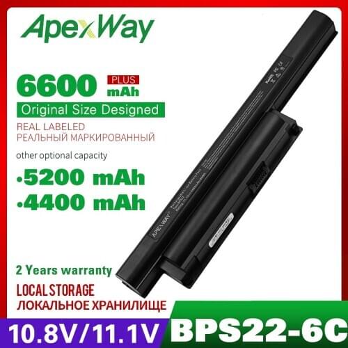 Apexway Laptop Battery For Sony VAIO BPS22 VGP-BPS22 VGP-BPS22A VGP-BPL22 VGP-BPS22A VGP-BPS22/A VPC-EB3 VPC-EB33 VPC-E1Z1E EC2