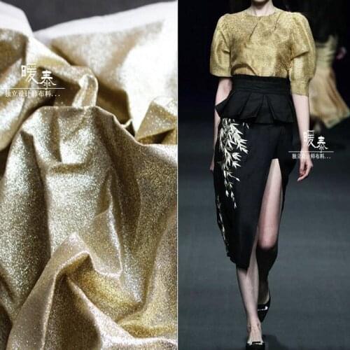 Glitter Gold Artificial Leather Fabric Waterproof DIY Patches Bags Bows Background Decor Stage Cosplay Clothes Designer Fabric