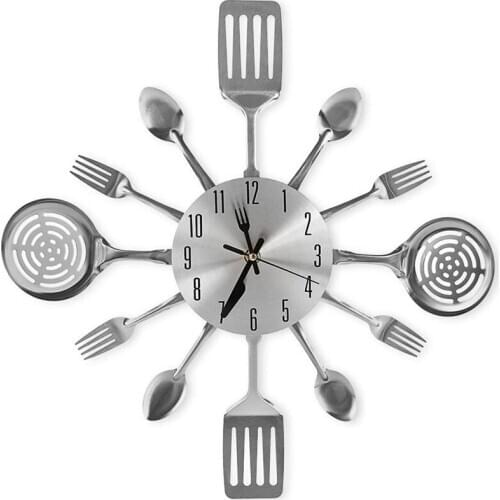 Large Kitchen Wall Clocks with Spoons and Forks,Great Home Decor and Nice Gifts,Wall Clock Creativ Tableware Wall Clock