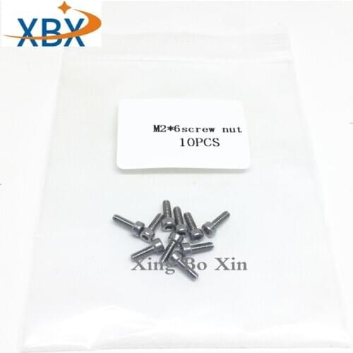 10PCS M2*6 Hexagon Hex Socket Cup Head Screw Bolts M2*6MM Grade Carbon Steel Allen Screw Din912