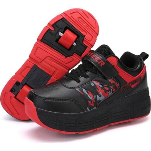 Black 31-42 Children Junior Roller Skate Shoes Kids Sneakers With One Two 2020 Boys Girls Wheels Shoes Adult Casual boys Shoes