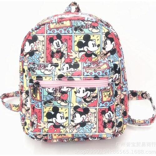 Disney PU Mickey Mouse Backpack PU Minnie Shoulder bag Cartoon Fashion Handbag School bag