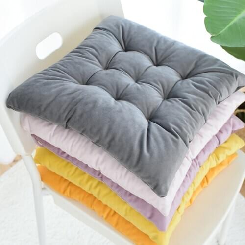 Pure velvet cotton office chair cushion ins square bandage plush cushion chair cushion household