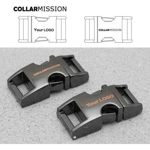 Retailing metal engraving curved buckle durable hardware for paracord security lock pet collar DIY accessory Zinc Alloy CK10QH02