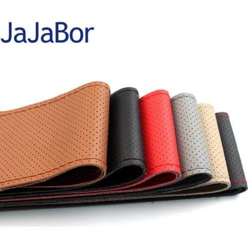 JaJaBor Car Steering Wheel Cover Braid Needles And Thread Artificial Leather Car Covers DIY Soft Anti Slip Auto Accessories