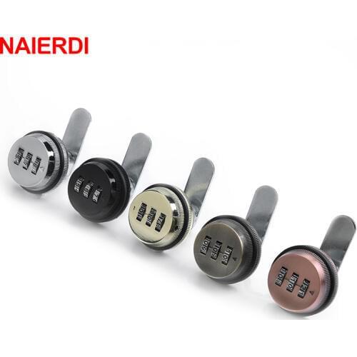 NAIERDI Combination Cabinet Lock Black/Silver Zinc Alloy Password Security Home Automation Cam Lock For Mailbox Cabinet Door